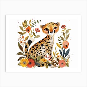 Little Floral Cheetah 3 Art Print