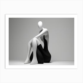 Black And White Sculpture 2 Art Print