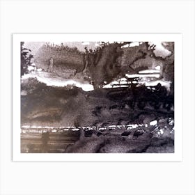 Abstract watercolor black paint background. 36 Art Print