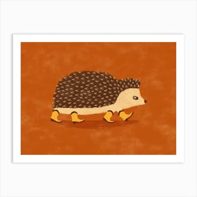 Sonny The Hedgehog Running In Cowboy Boots Art Print