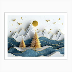 3d Paper Art 4 Art Print