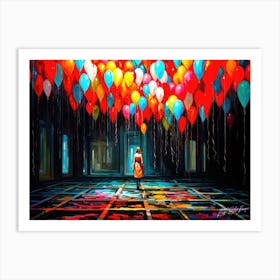 Balloons Girl! - Balloons Up In The Room Art Print