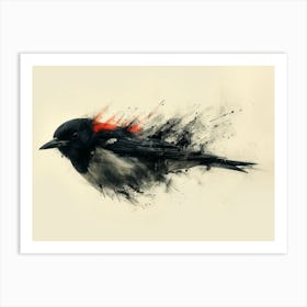 Calligraphic Wonders: Bird Painting Art Print