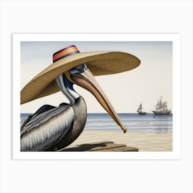 A Pelican on vacation Art Print