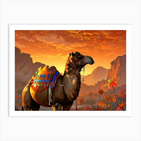 Camel In The Desert 13 Art Print