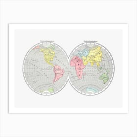 World Map From A System Of Geography, For The Use Of Schools (1860) Art Print
