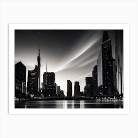 Black And White Cityscape 20 Art Print