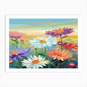 Daisies In The Field Art Print