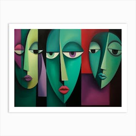 Four Faces Art Print