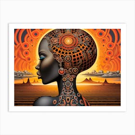 Abstract Illustration Of A Woman And The Cosmos 83 Art Print