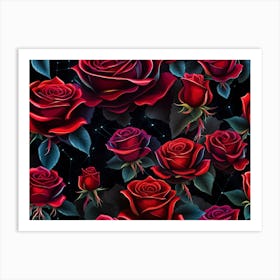 Red Roses Wallpaper 1 Art Print