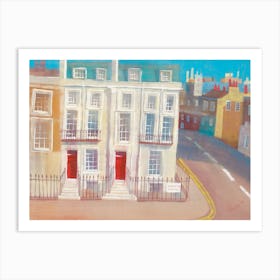 A Red Door House In Pimlico, London Art Print