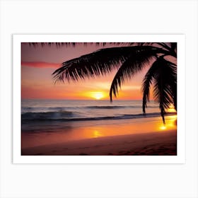 Sunset At The Beach 307 Art Print