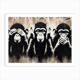 Three Wize Monkeys Art Print