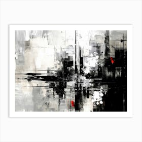 Urban Pulse Abstract Black And White 4 Art Print