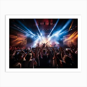 Concert Crowd Immersed In The Beat Of Live Music Faces Aglow With Joy Swaying Rhythmically In An E (1) Art Print