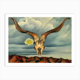 Georgia O'Keeffe - Ram's Head, White Hollyhock-Hills Art Print