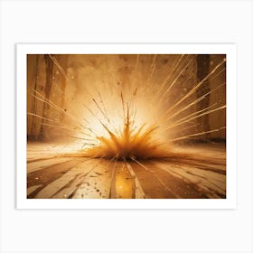 Abstract Image Of A Golden Explosion Of Light And Particles Art Print