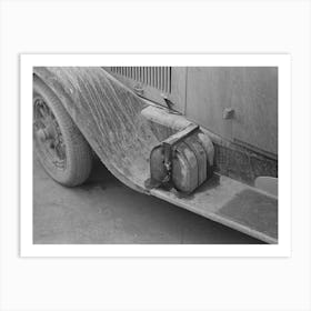Water, Oil And Gas On Farmer S Car,Williston, North Dakota By Russell Lee Art Print