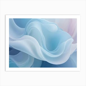 Abstract Background With Smooth, Flowing, Translucent Shapes In Shades Of Blue And White, Creating A Soft And Ethereal Effect Art Print