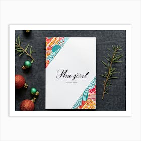 An Intricately Designed Thank You Card Detailed With Festive Typography Hues Of Vibrant Colors Dash (2) Art Print