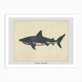 Tiger Shark Grey Silhouette 7 Poster Art Print