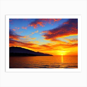 Sunset At The Beach 93 Art Print