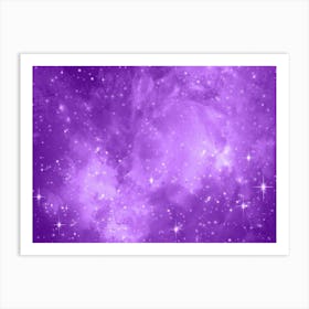 Indigo Galaxy Space Background Art Print