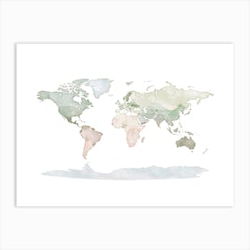 World Map No 129 Art Print