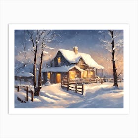 CHRISTMAS night 7 vector art Art Print