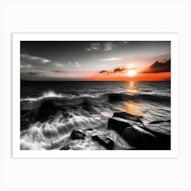 Sunset At The Beach 508 Art Print