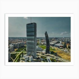 Top view of City Life Milan skyscrapers Art Print