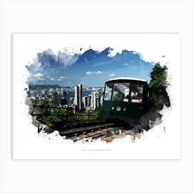 Peak Tram, Hong Kong, China Art Print