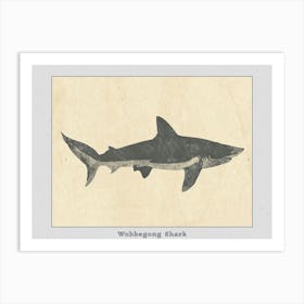 Wobbegong Shark Silhouette 3 Poster Art Print