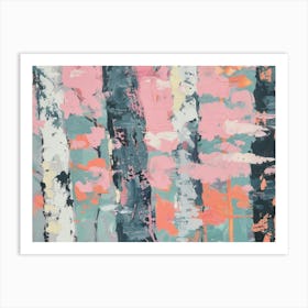 Pink Birch Trees Art Print