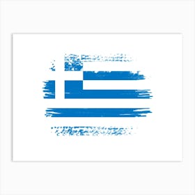 Greek Flag 2 Art Print