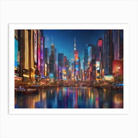 New York City At Night 1 Art Print