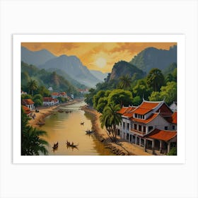 Luang Prabang City 1  Art Print