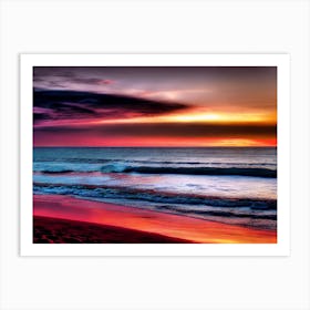 Sunset At The Beach 327 Art Print