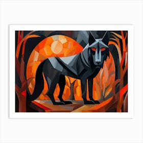 Wolf In The Moonlight 8 Art Print