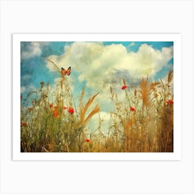 Butterfly In The Meadow Art Print