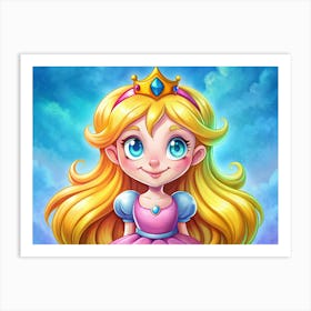 Smiling Princess With Blue Eyes Art Print