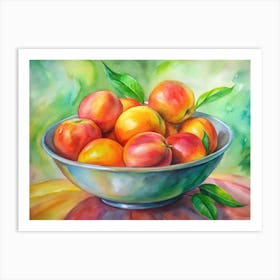 1 A Bowl Of Fresh Tropical Mangoes Art Print