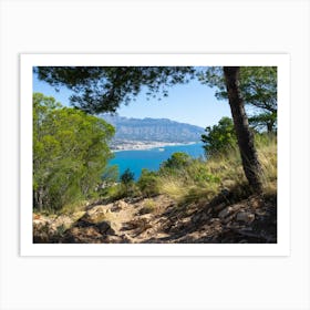 Trees and mountains on the Mediterranean coast Art Print