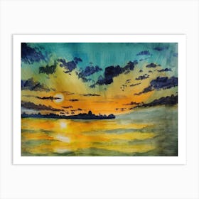 Sunset Painting Art Print