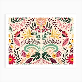 Mexican Floral Pattern Art Print