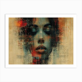 Temporal Resonances: A Conceptual Art Collection. Abstract Painting 1 Art Print