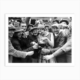 End Of Prohibition, Crowd Of People Celebrating, Woman Pouring Beer, Bar Cart Decor, Vintage Black and White Old Photo Art Print