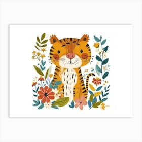 Little Floral Tiger 2 Art Print