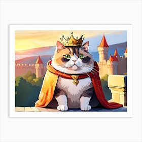 Cat In Crown Art Print